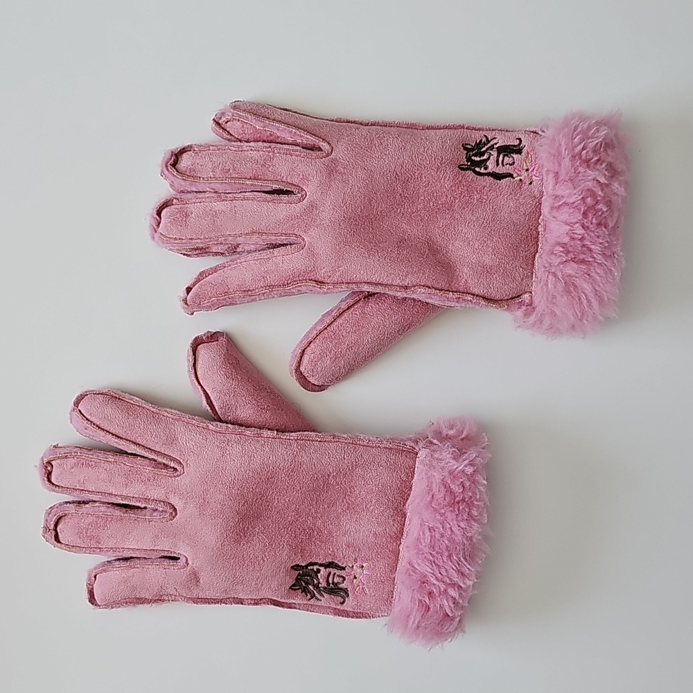 Small Pink Furry Gloves